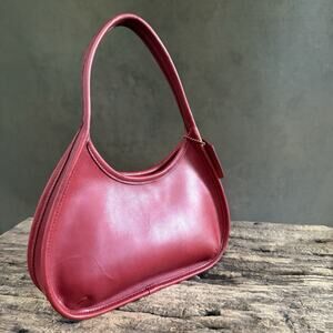 Coach Red Mini Ergo Handbag Satchel Leather Hobo Purse USA Vintage # 9027